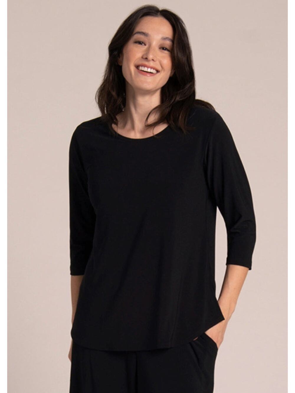 SYMPLI 3/4 Sleeve Go To Classic Tee Size 10 Black